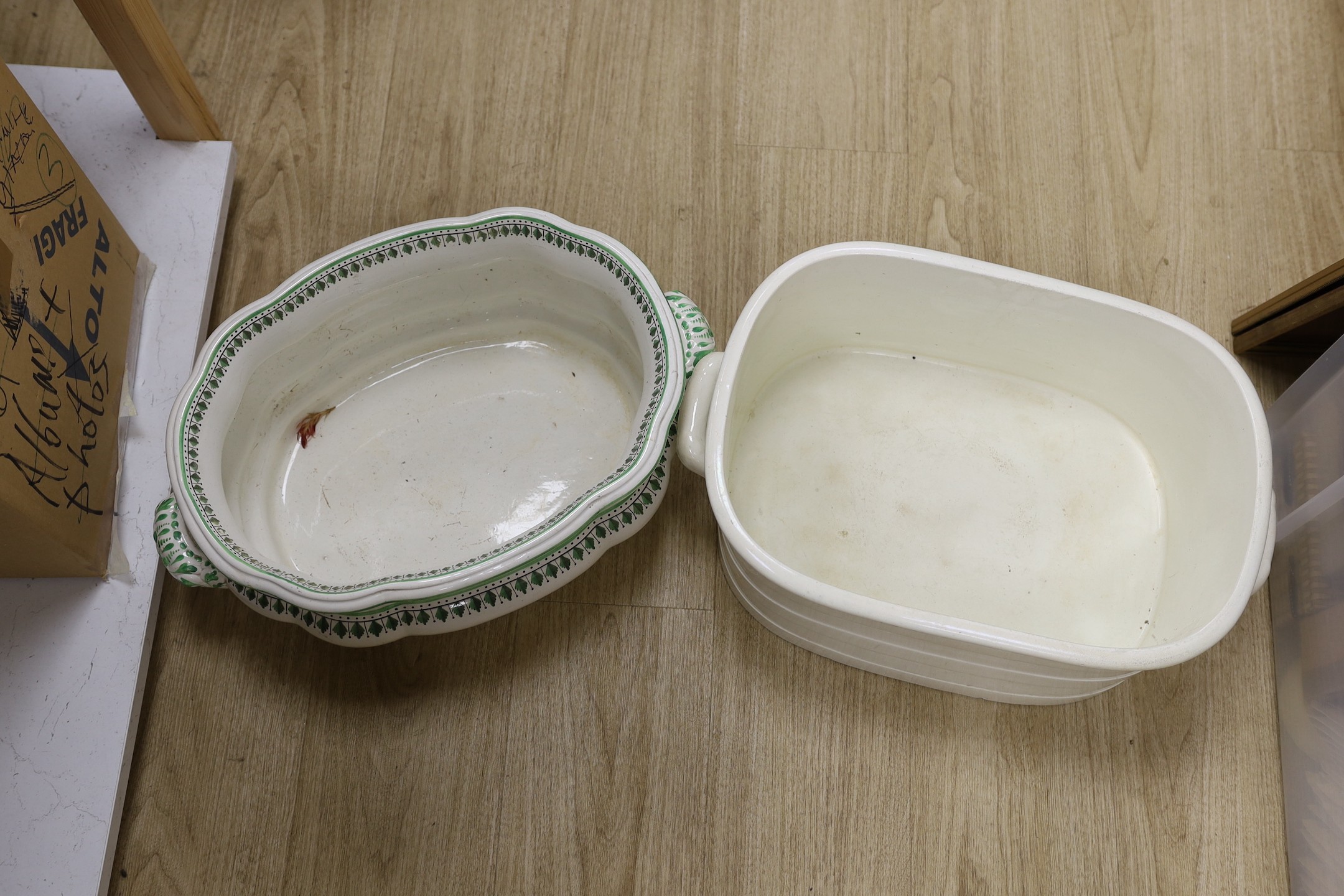 Two Victorian pottery foot baths